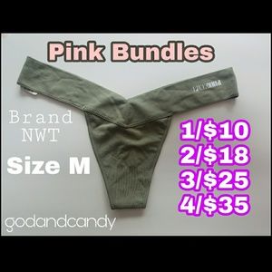 Victoria's Secret PINK Logo Thong M Brand NWT